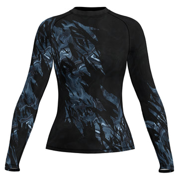 Rashninja Cyber Storm Silver Women's Long Sleeve Rash Guard