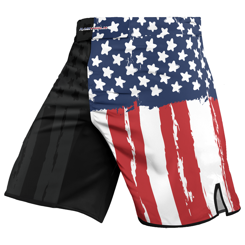 Rashninja American Flag Men's Fight Shorts | Patriotic MMA Shorts