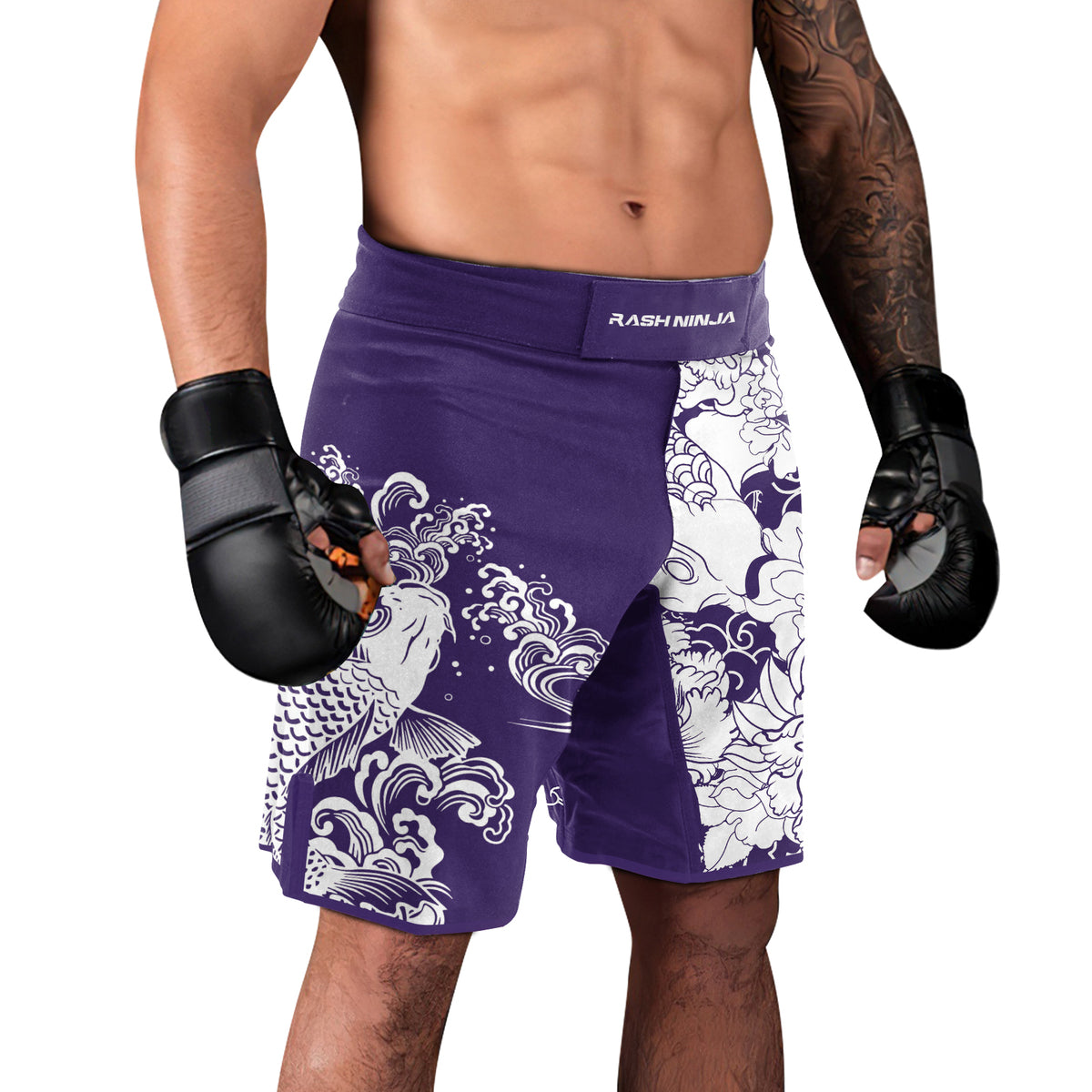 Rashninja Ranked Japanese Koi Fish Men's Fight Shorts