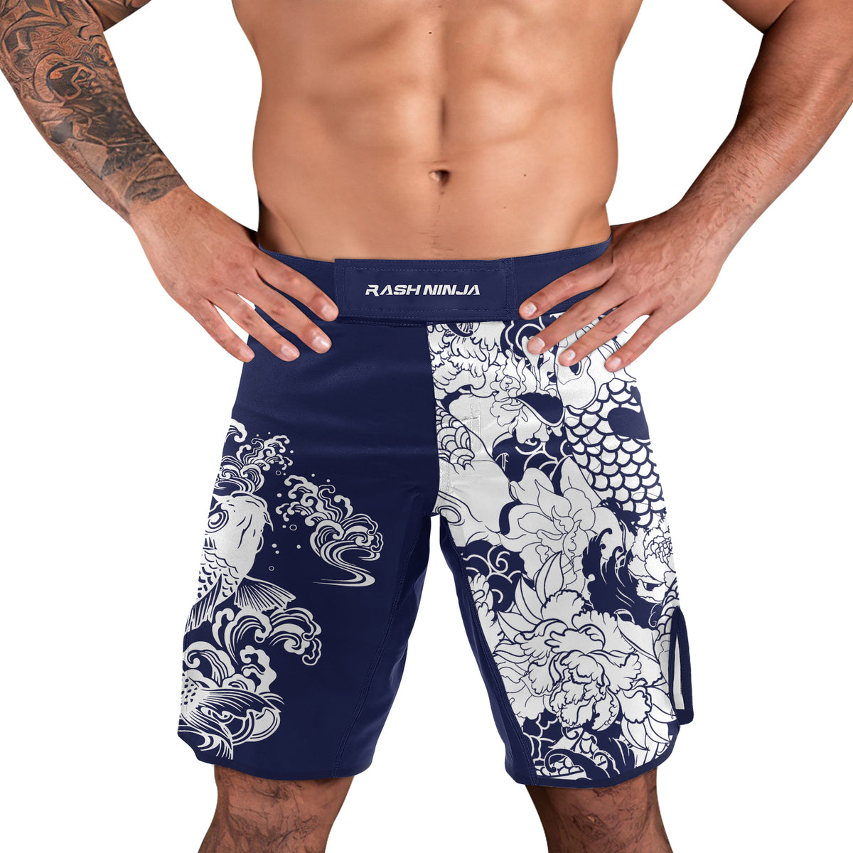 Rashninja Ranked Japanese Koi Fish Men's Fight Shorts