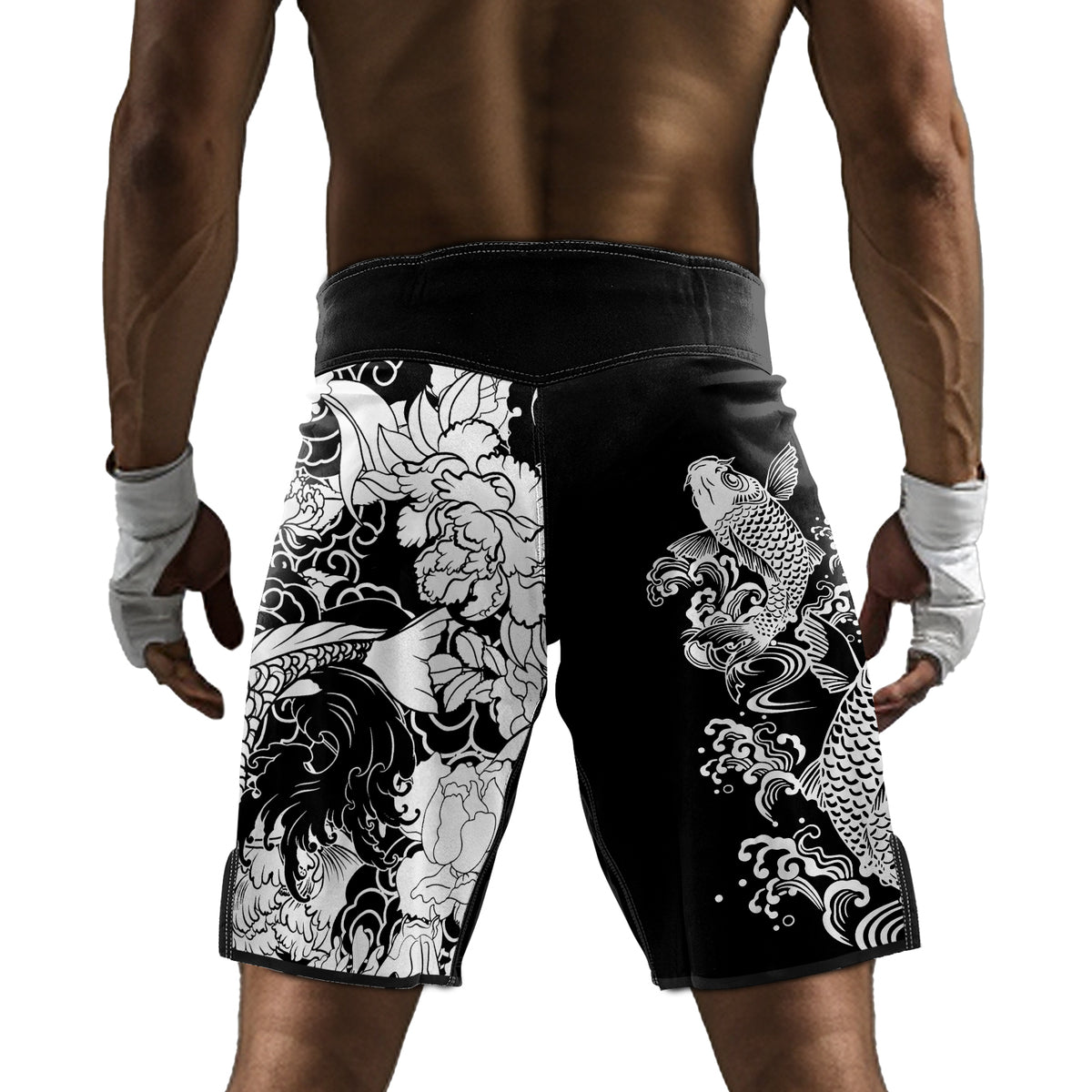 Rashninja Ranked Japanese Koi Fish Men's Fight Shorts