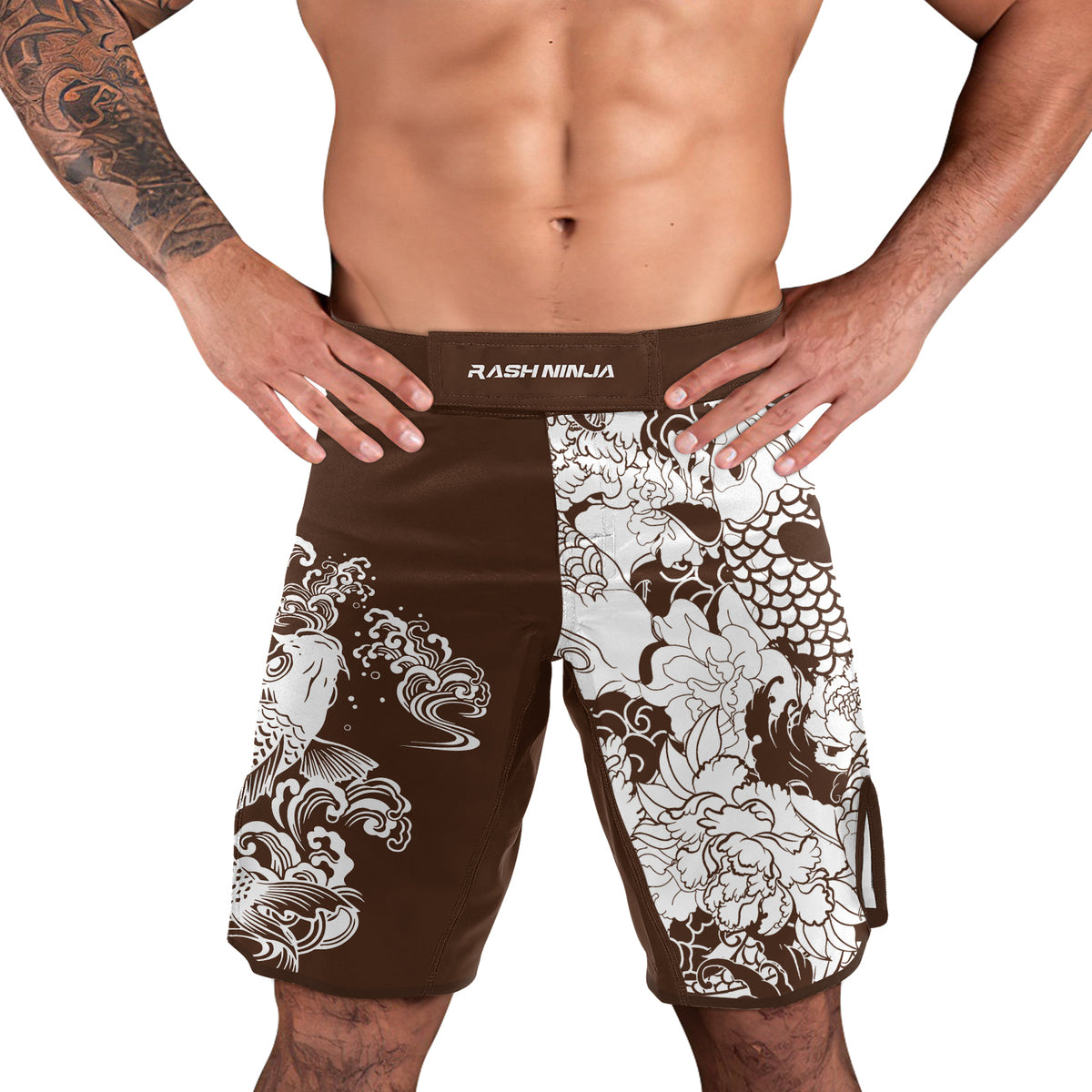 Rashninja Ranked Japanese Koi Fish Men's Fight Shorts
