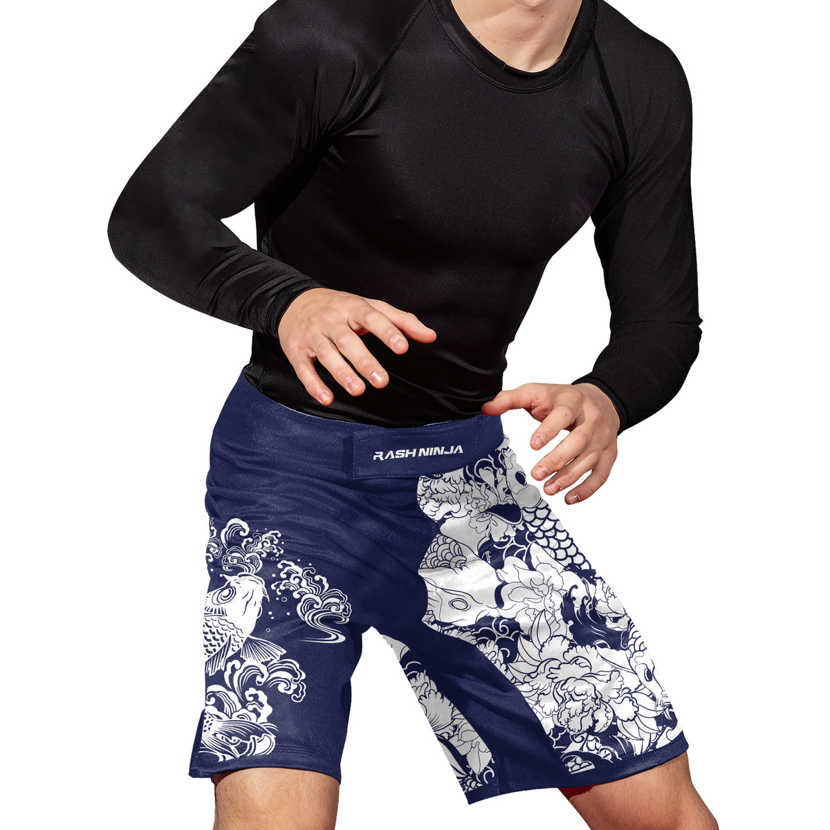 Rashninja Ranked Japanese Koi Fish Men's Fight Shorts