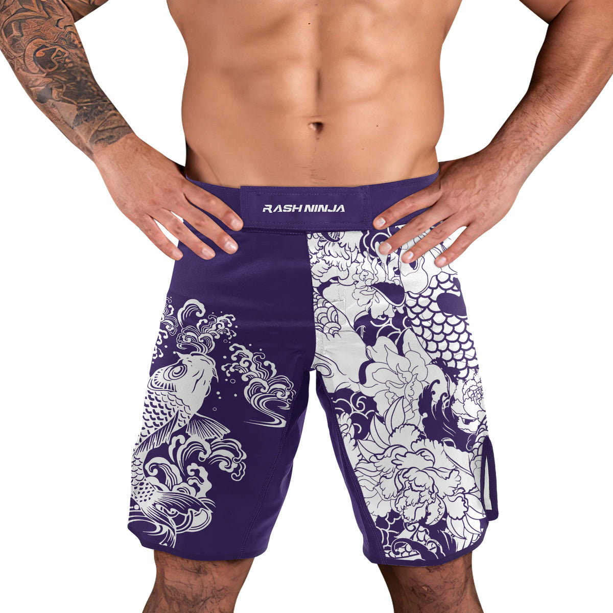 Rashninja Ranked Japanese Koi Fish Men's Fight Shorts