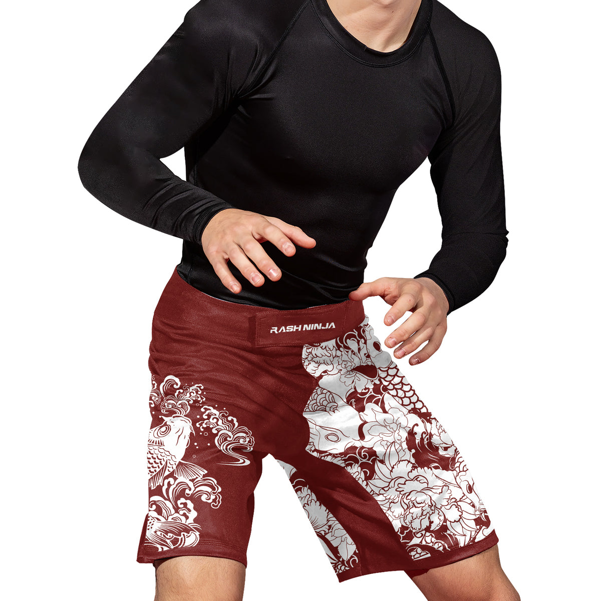 Rashninja Ranked Japanese Koi Fish Men's Fight Shorts