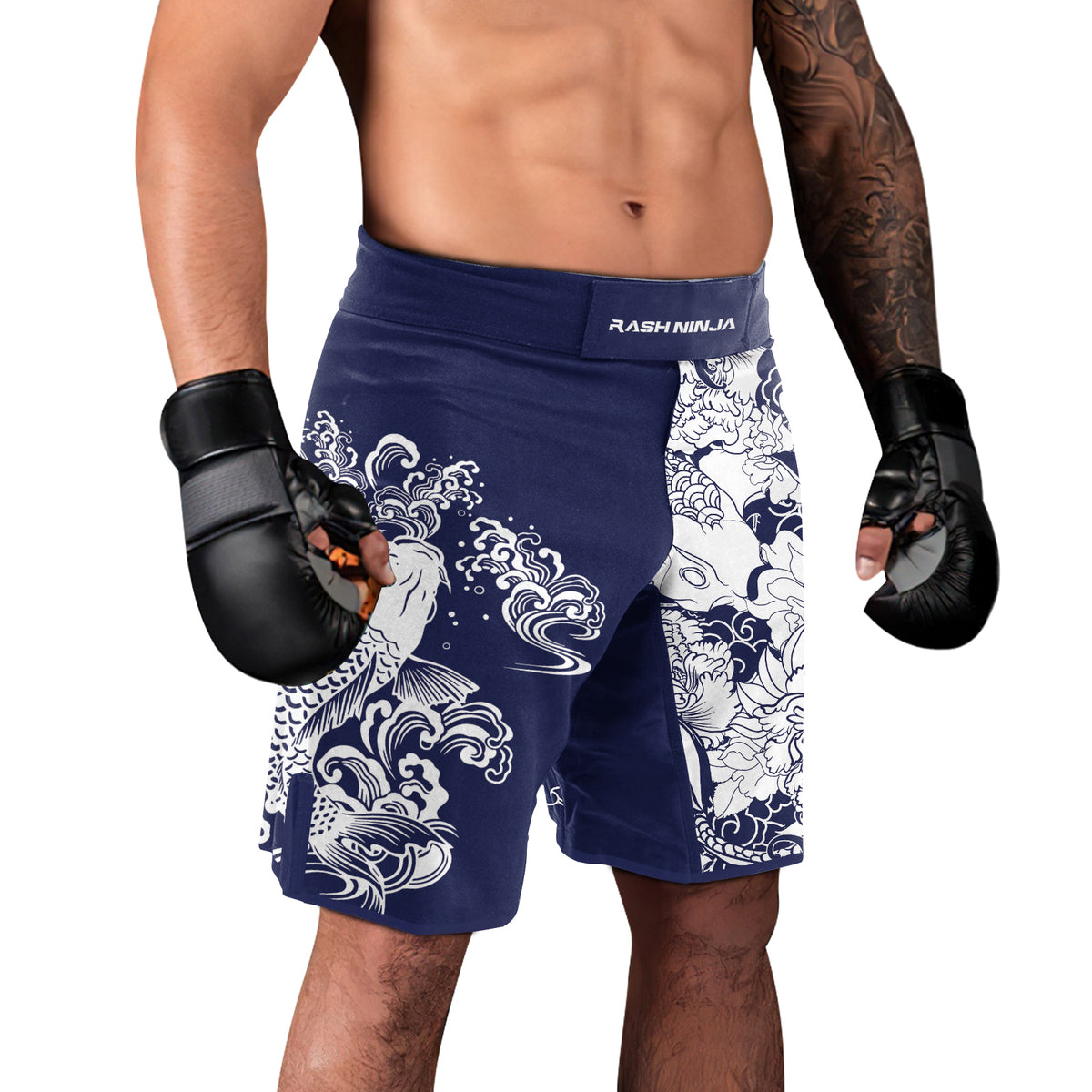 Rashninja Ranked Japanese Koi Fish Men's Fight Shorts