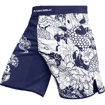 Rashninja Ranked Japanese Koi Fish Men's Fight Shorts