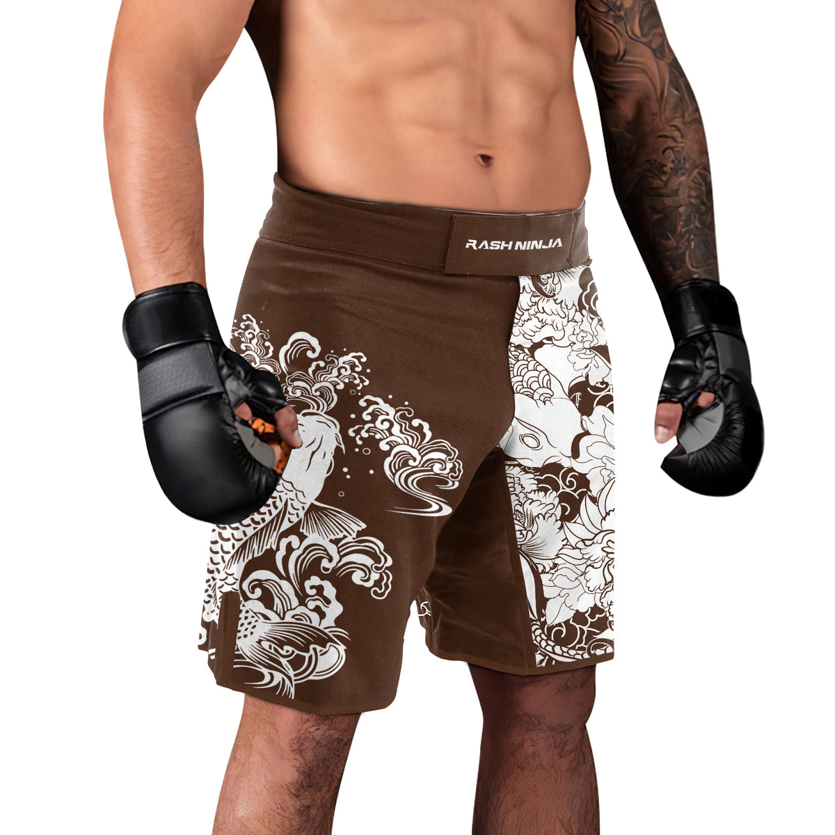 Rashninja Ranked Japanese Koi Fish Men's Fight Shorts