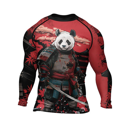 Rashninja Panda Samurai Legend Men's Long Sleeve Rash Guard - Rashninja LLC