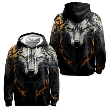 Rashninja White Alpha Wolf AOP Hoodie | Wolf Hoodies For Men