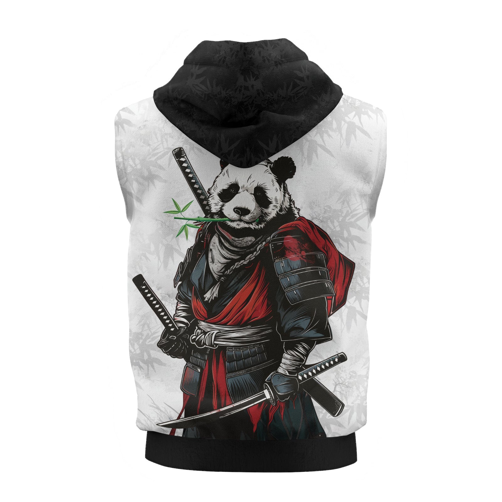 Rashninja Mystic Warrior Panda Samurai Men's Sleeveless Gym Hoodie