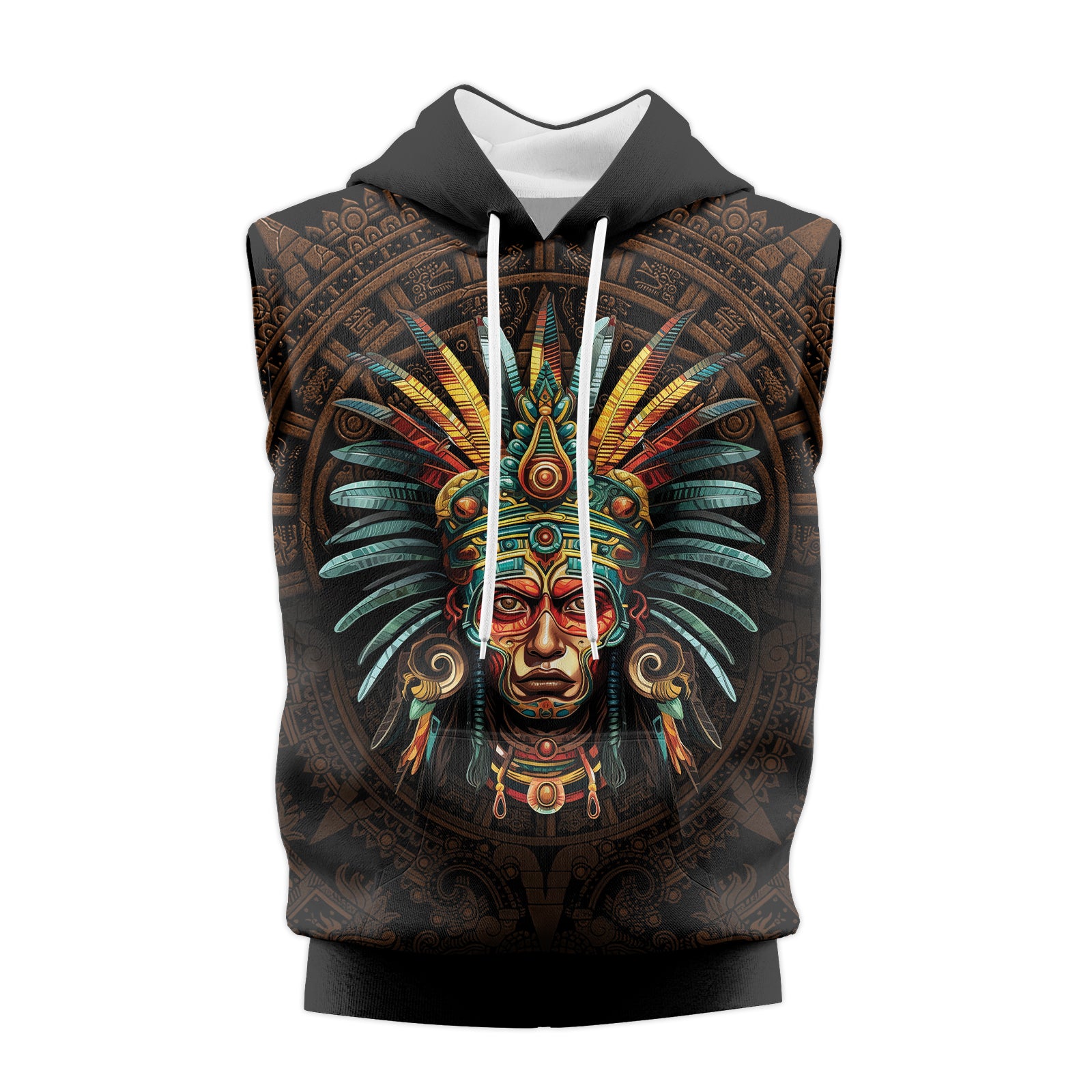 Rashninja Aztec Headman Sleeveless Hoodie | MMA Sleeveless Hoodie