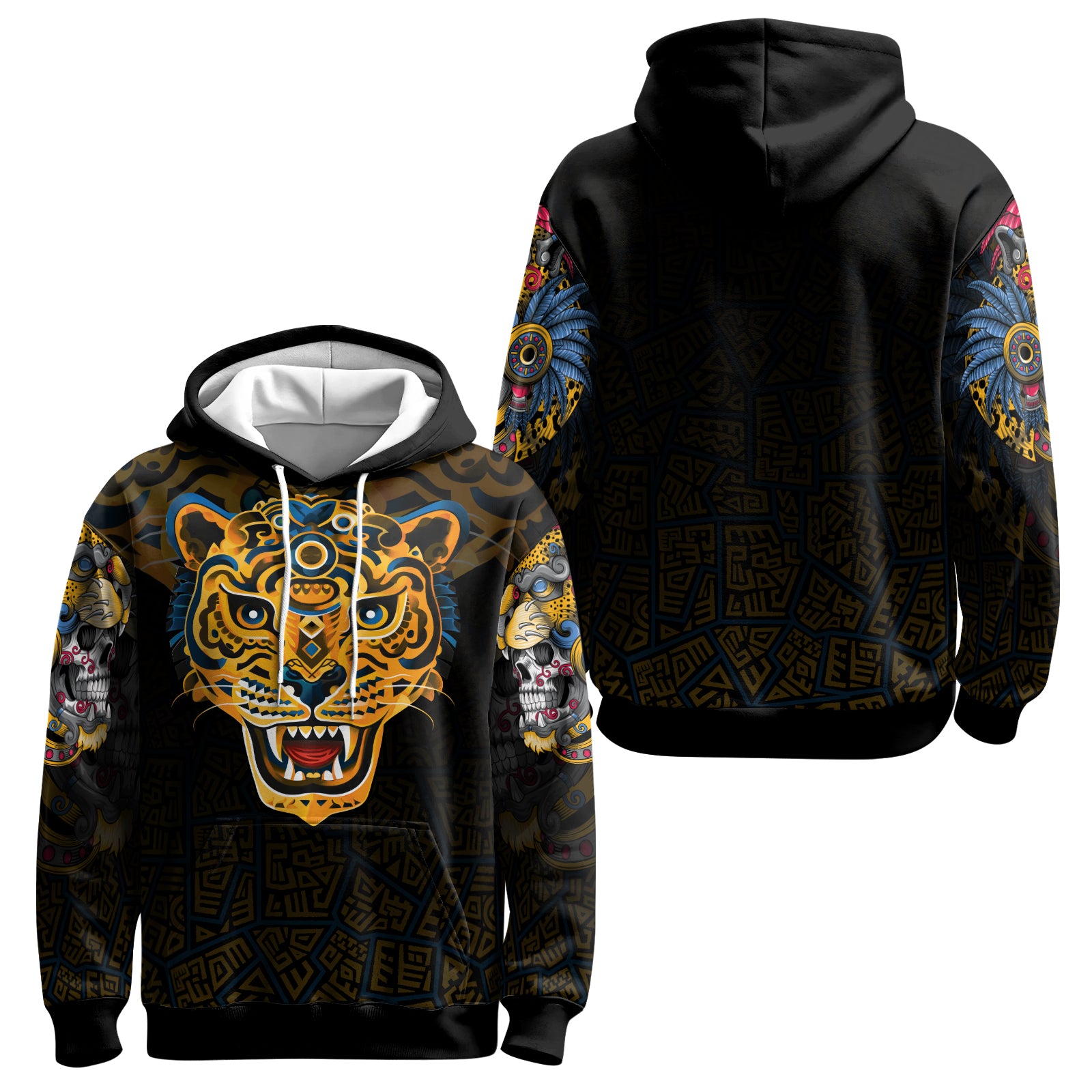 Rashninja Aztec Tribal Jaguar AOP Hoodie