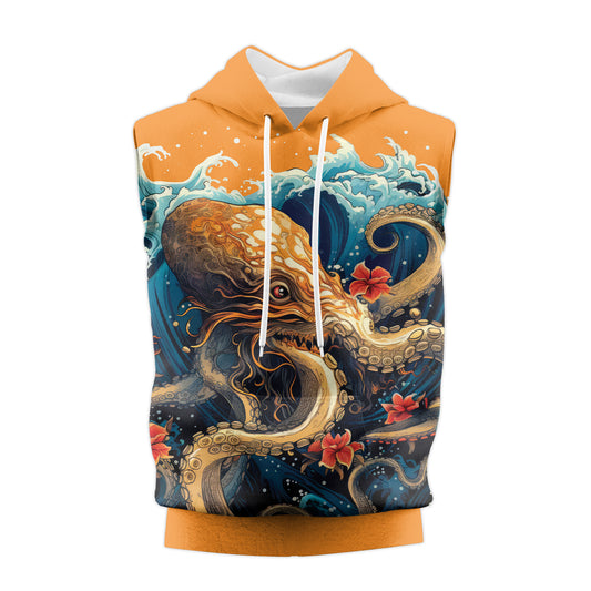 Rashninja Octopus Waves Sleeveless Hoodie | MMA Sleeveless Hoodie