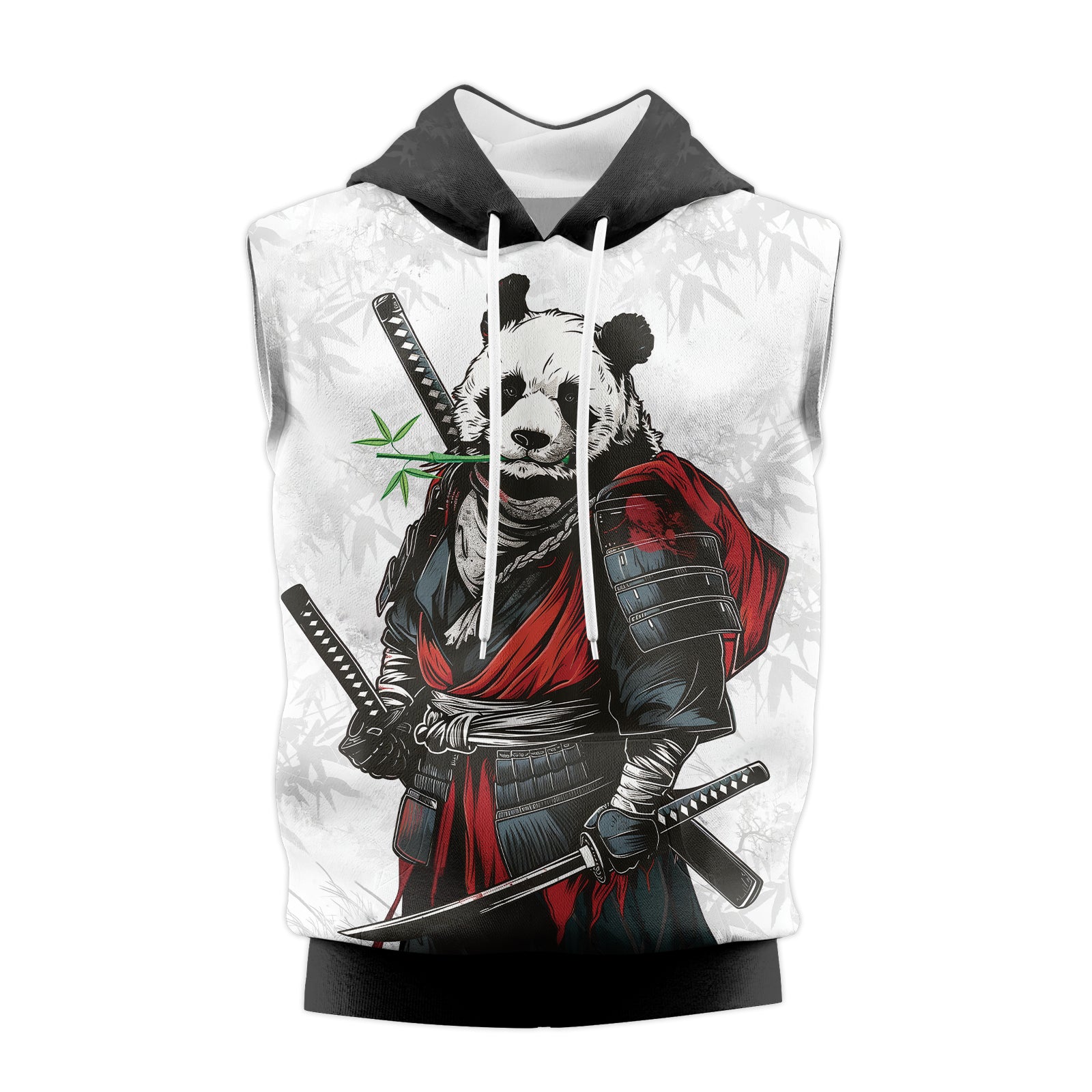 Rashninja Mystic Warrior Panda Samurai Men's Sleeveless Gym Hoodie