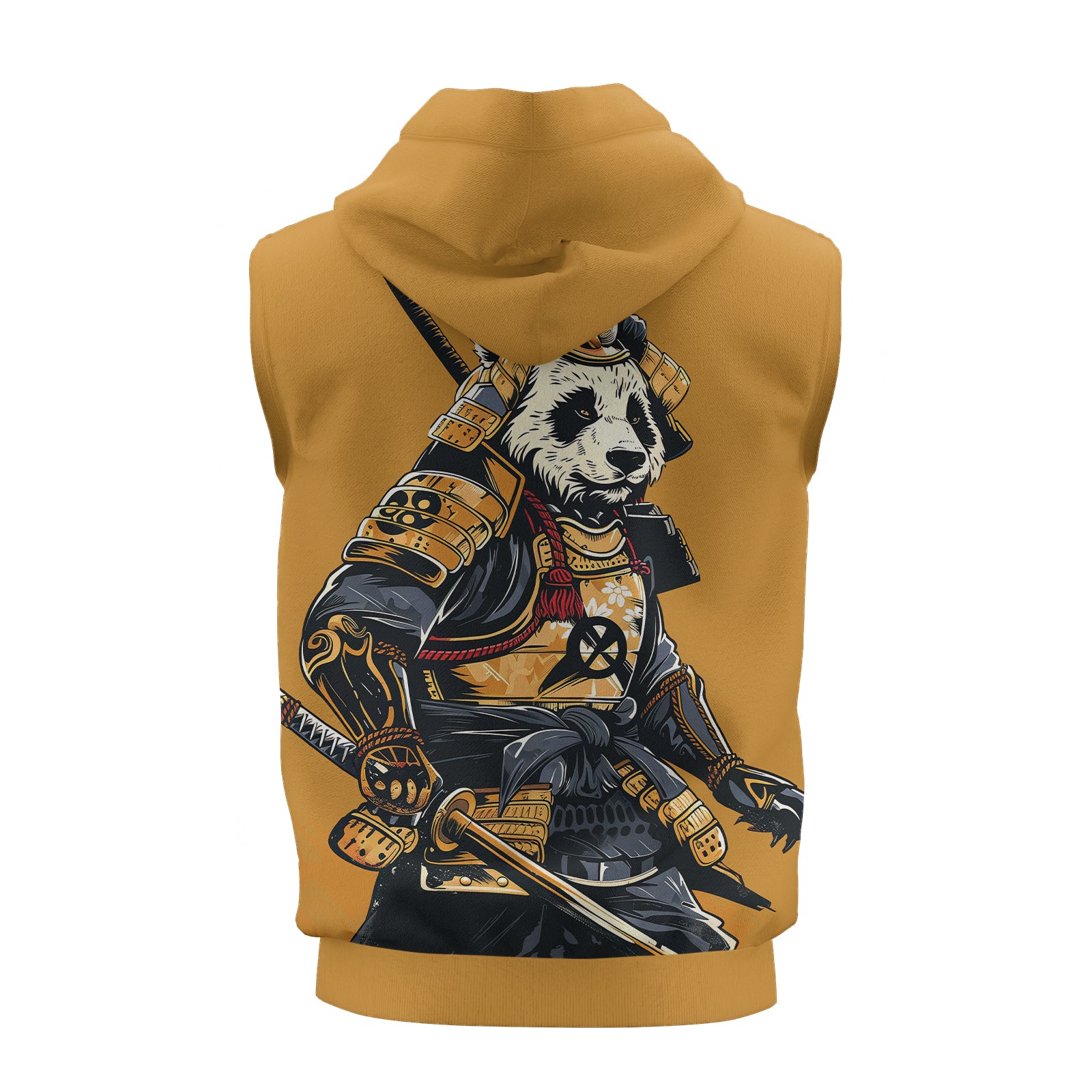 Rashninja Samurai Panda Strikes Sleeveless Hoodie | Sleeveless Hoodie