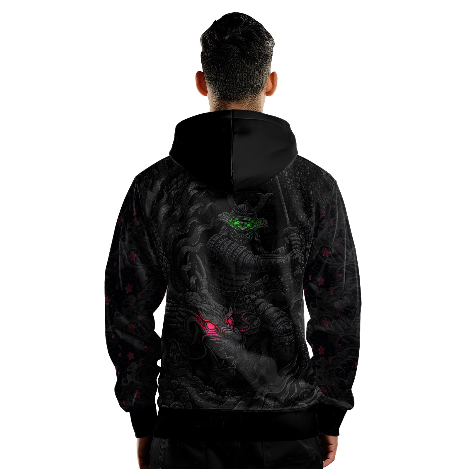 Rashninja Samurai Oni Fusion AOP Hoodie | Japanese Samurai Hoodie