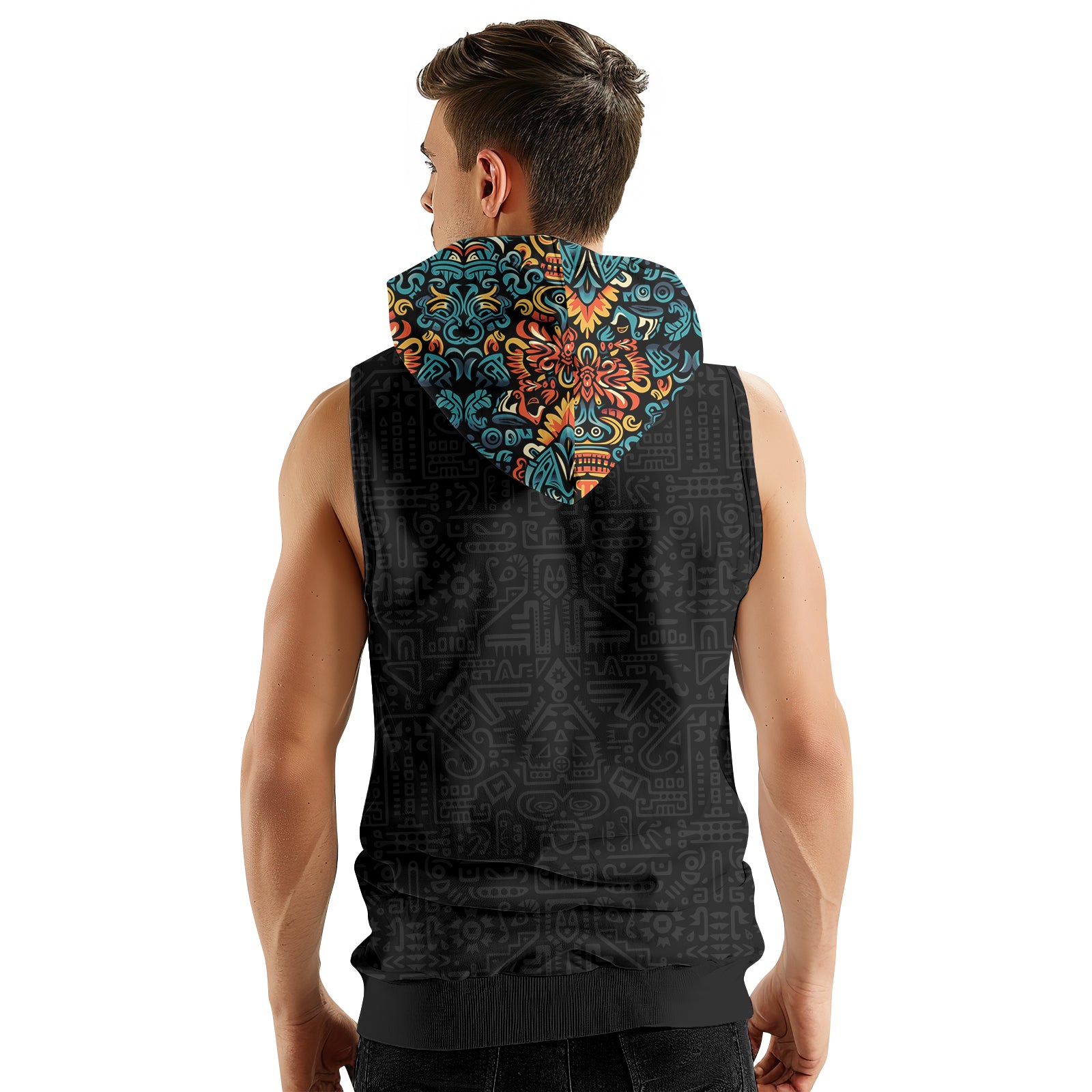 Rashninja Aztec Tribal Eagle Sleeveless Hoodie | MMA Sleeveless Hoodie