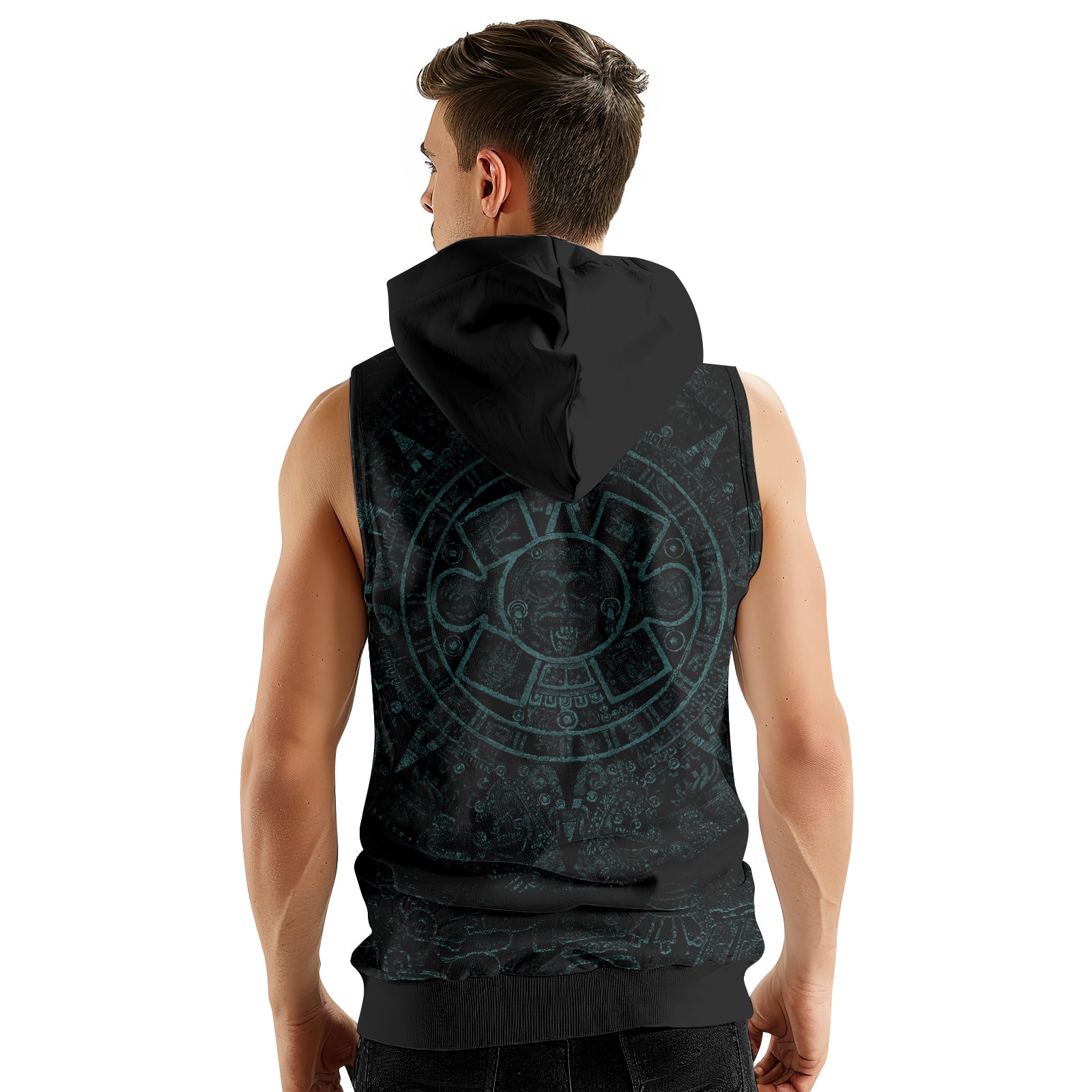 Rashninja Aztec Chief Cranium Sleeveless Hoodie |MMA Sleeveless Hoodie