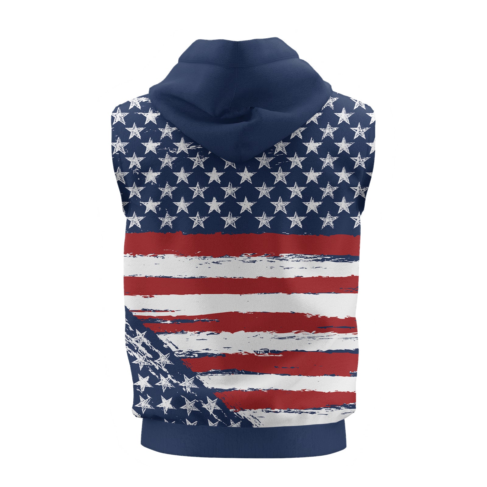 Rashninja Flag of the United States Men's Sleeveless Gym Hoodie