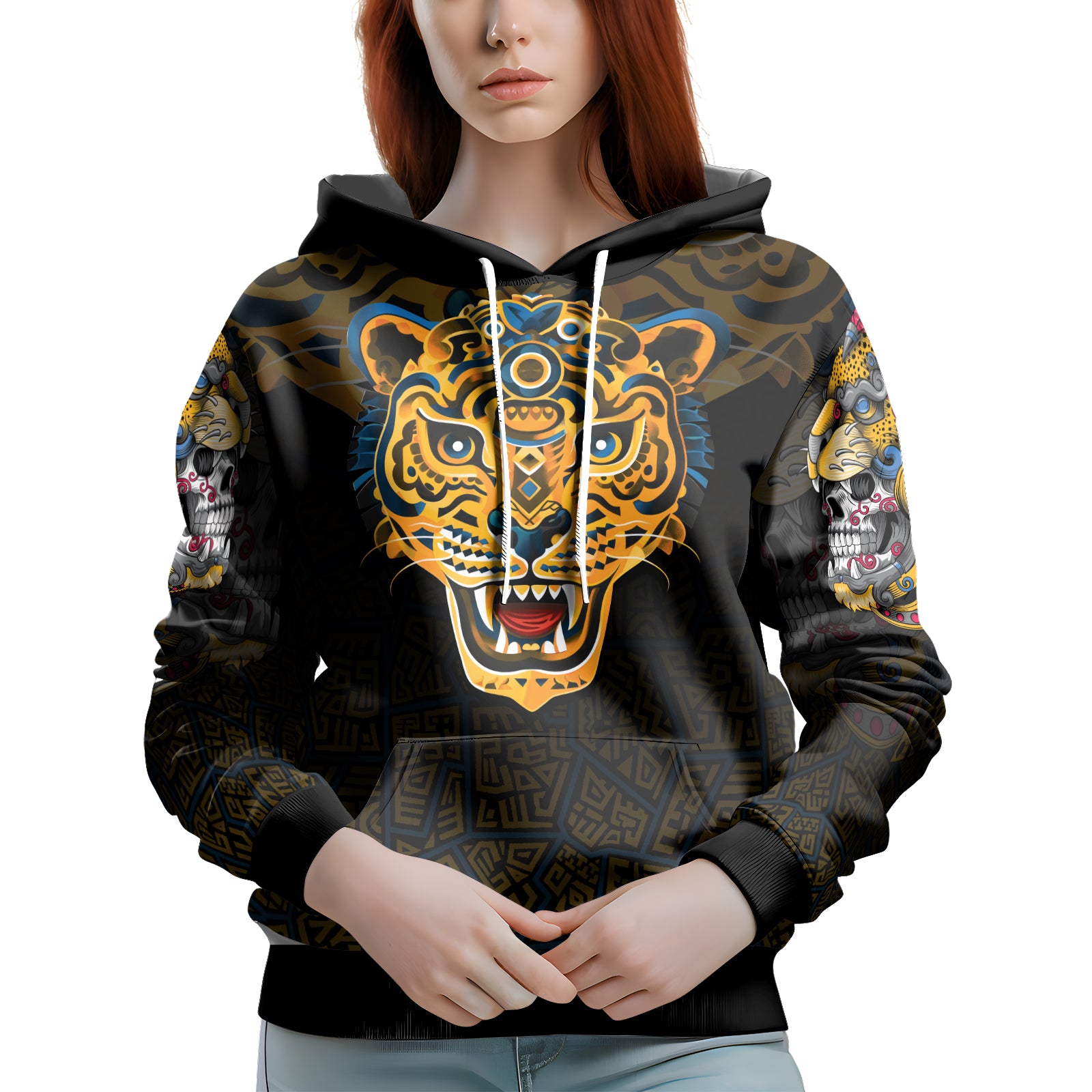 Rashninja Aztec Tribal Jaguar AOP Hoodie