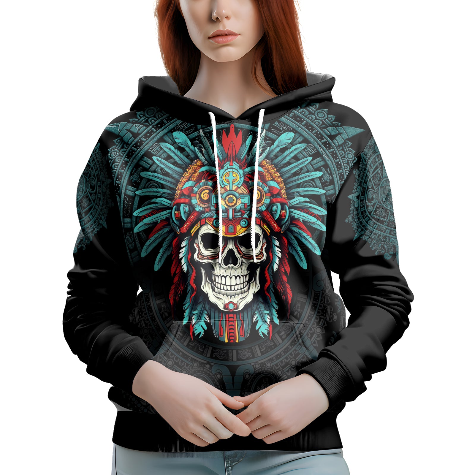 Rashninja Aztec Chief Cranium AOP Hoodie