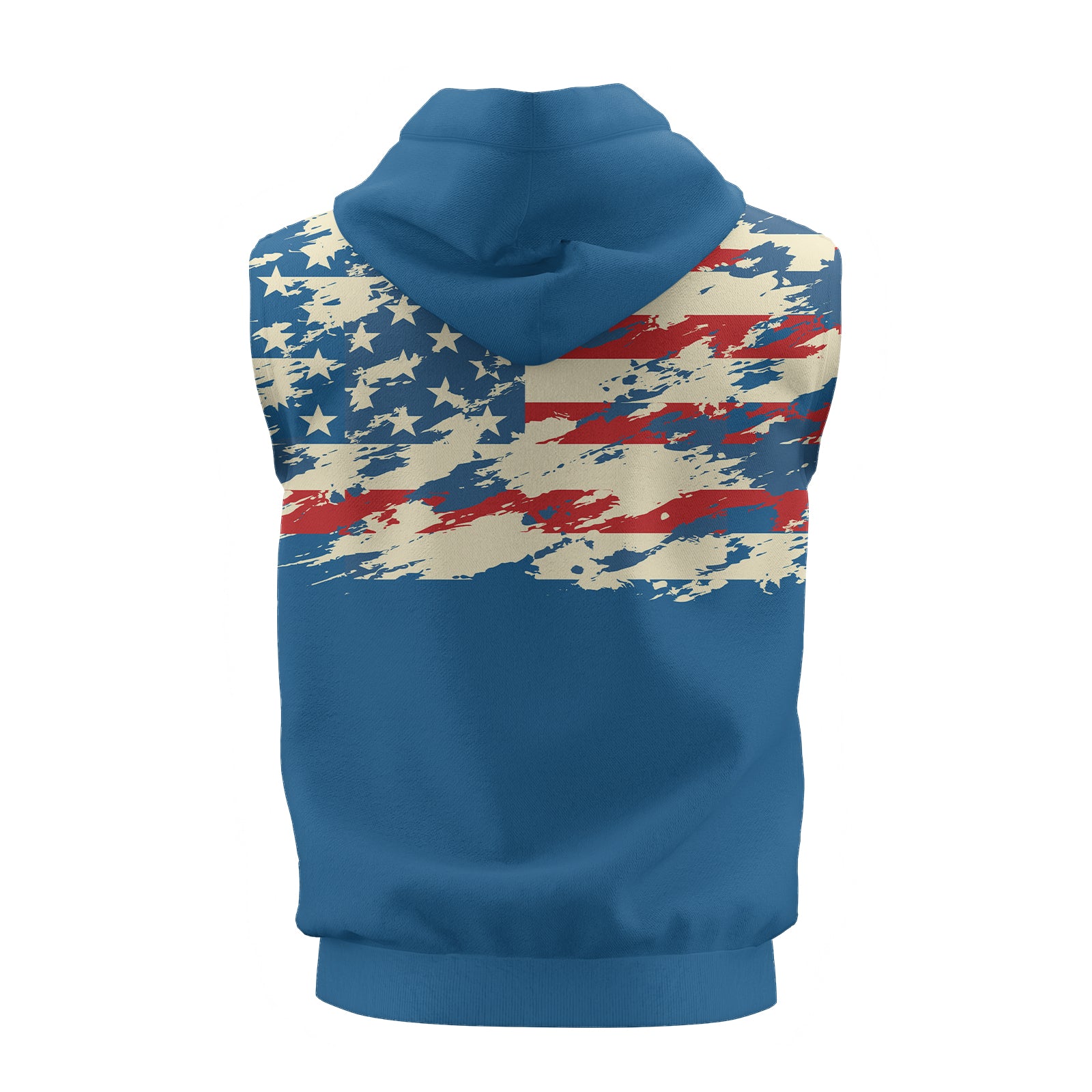 Rashninja American Flag Patriotic Men's Sleeveless Gym Hoodie