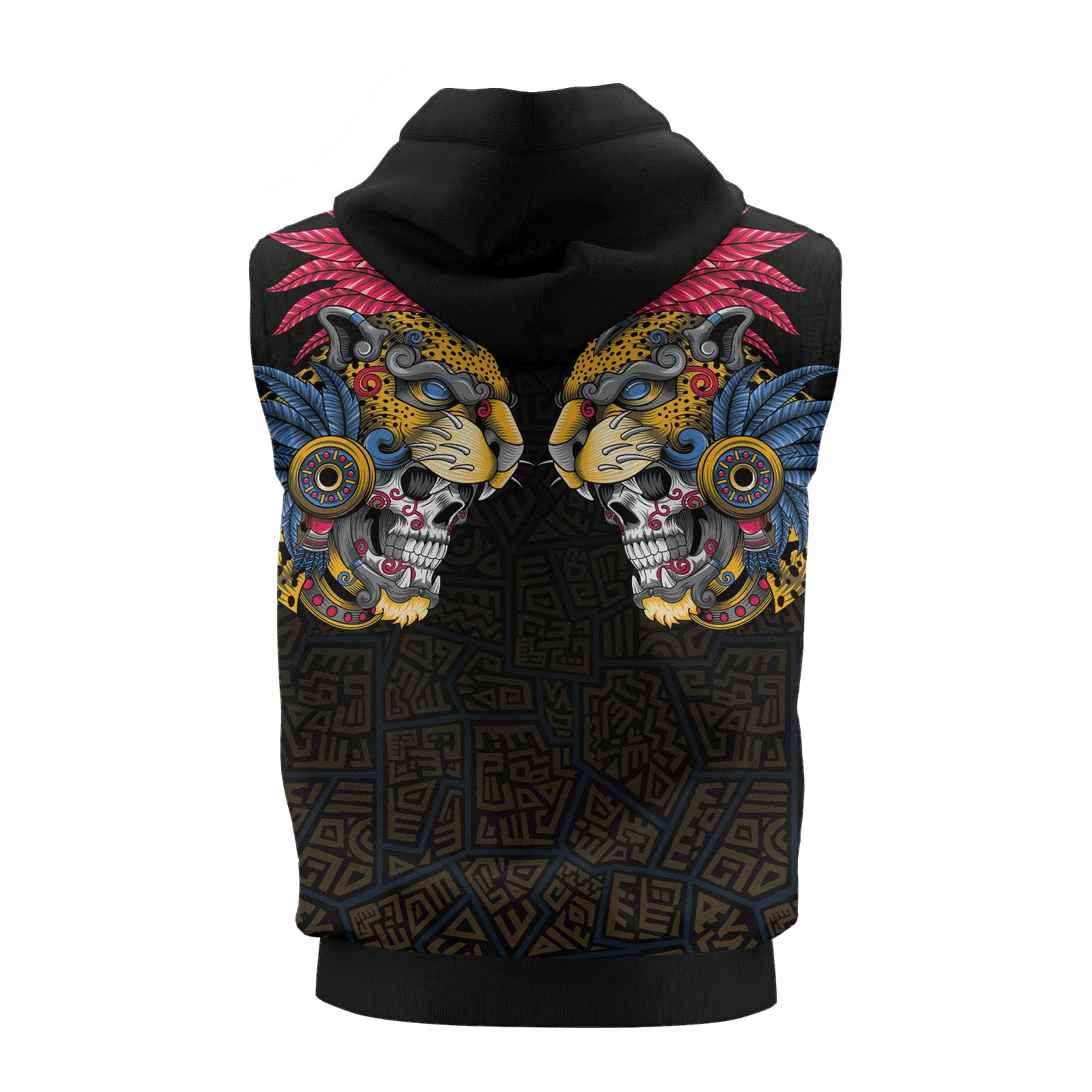 Rashninja Aztec Tribal Jaguar Sleeveless Hoodie |MMA Sleeveless Hoodie