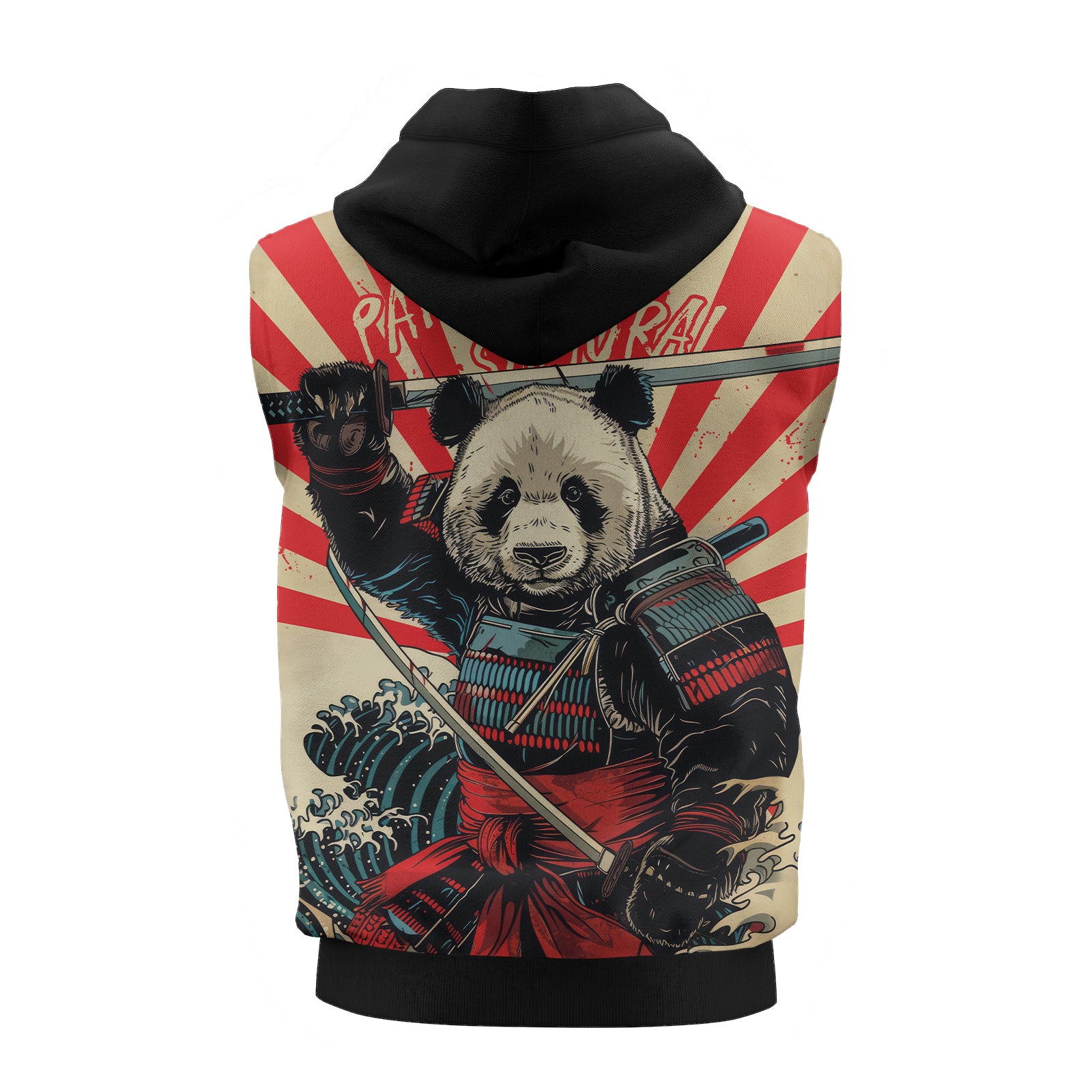 Rashninja Panda Samurai Men's Sleeveless Hoodie | Sleeveless Hoodie