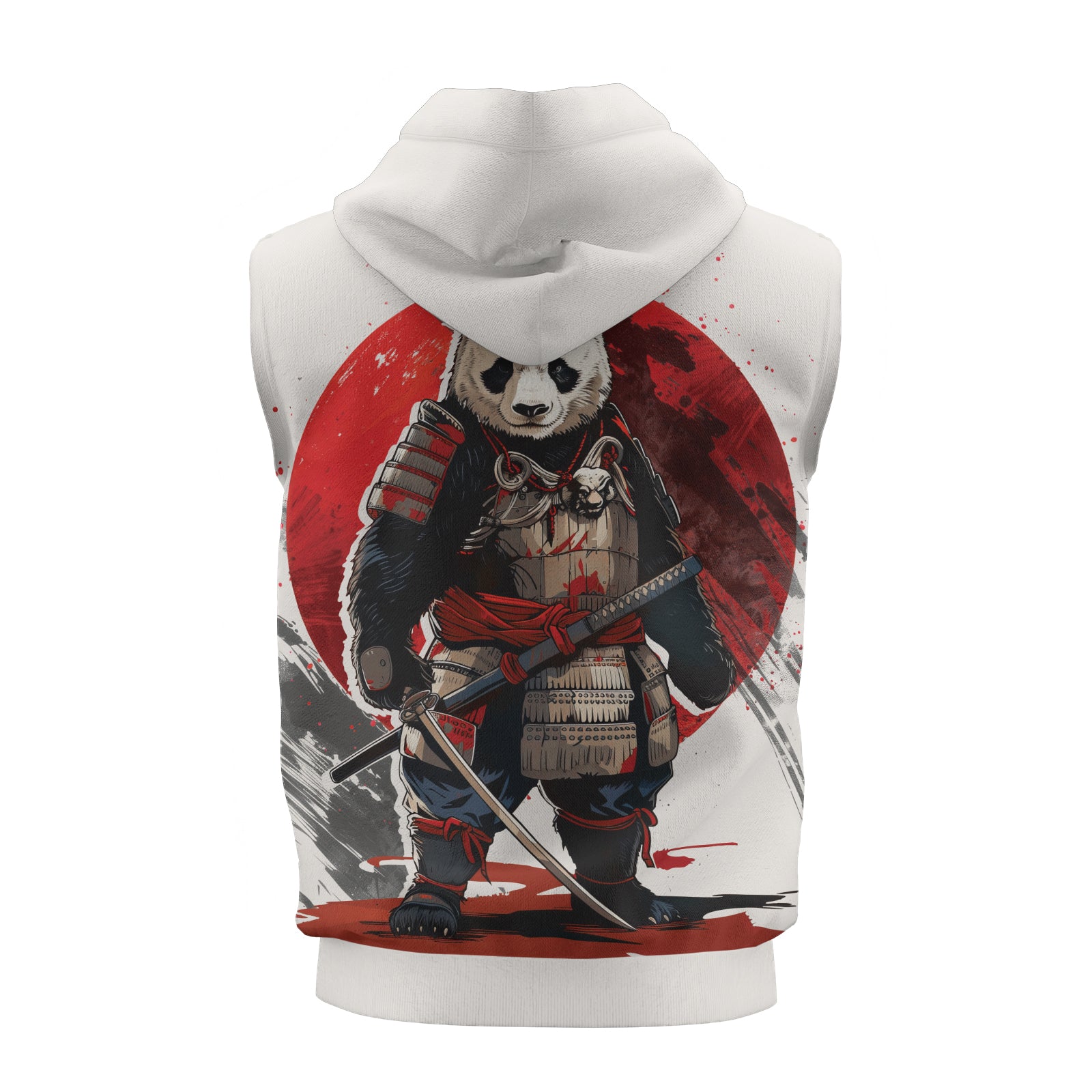 Rashninja Panda Samurai Armor Sleeveless Hoodie | Sleeveless Hoodie