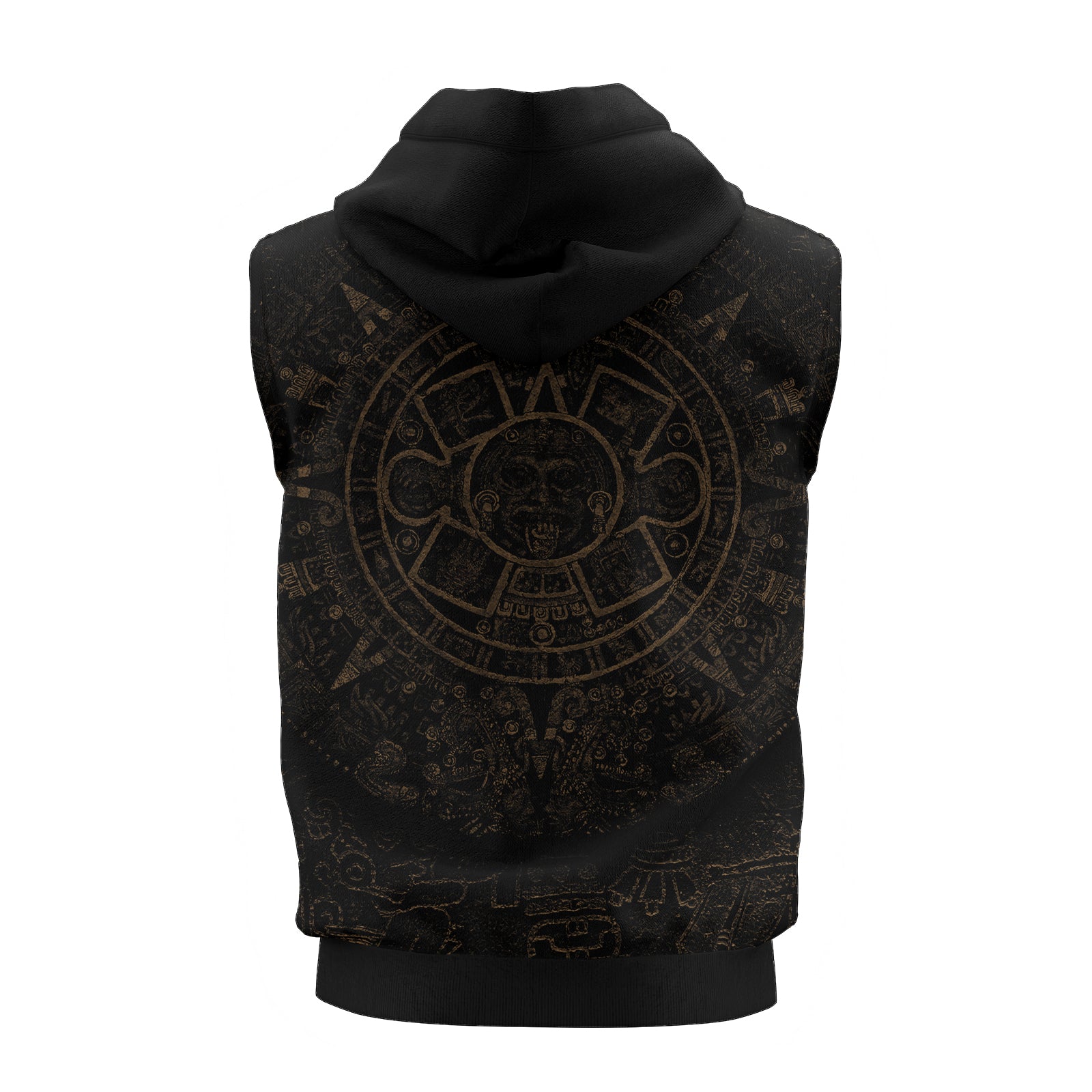 Rashninja Aztec Tribe Headman Skull Men's Sleeveless Gym Hoodie