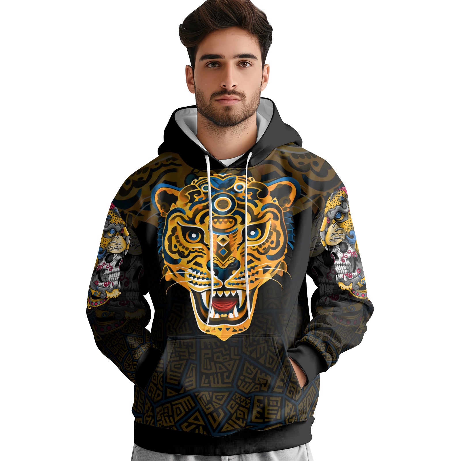 Rashninja Aztec Tribal Jaguar AOP Hoodie