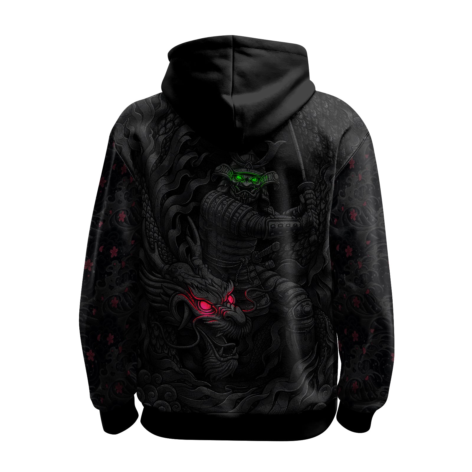 Rashninja Samurai Oni Fusion AOP Hoodie | Japanese Samurai Hoodie