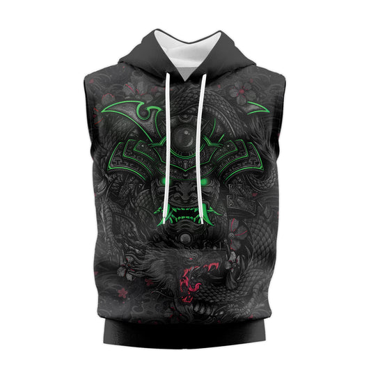 Rashninja Samurai Oni Fusion Sleeveless Hoodie | MMA Sleeveless Hoodie