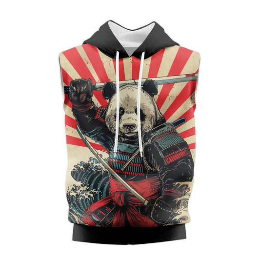 Rashninja Panda Samurai Men's Sleeveless Hoodie | Sleeveless Hoodie