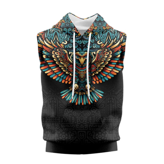 Rashninja Aztec Tribal Eagle Sleeveless Hoodie | MMA Sleeveless Hoodie