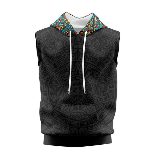 Rashninja Aztec Tribal Pattern Sleeveless Hoodie | Sleeveless Hoodie