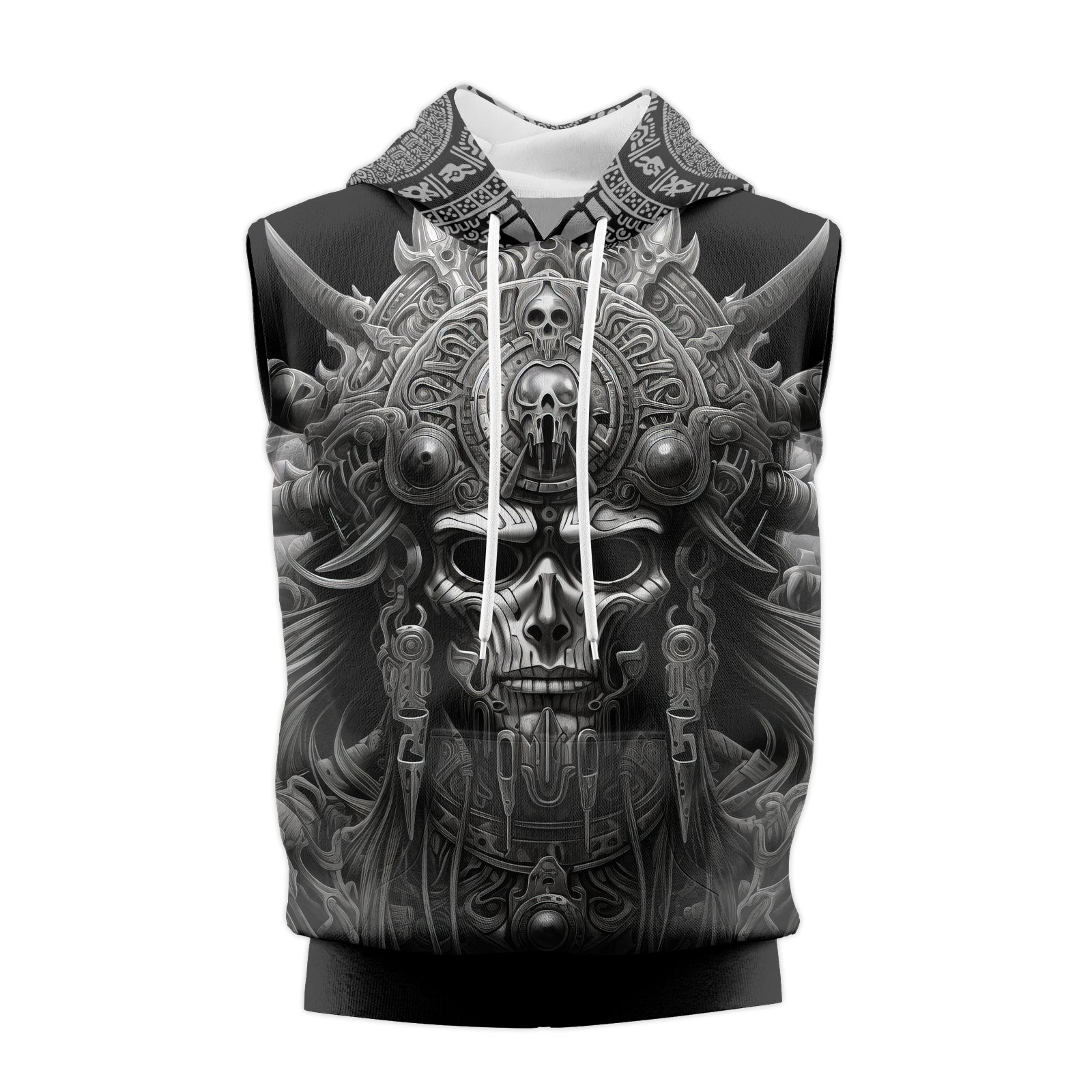 Rashninja Aztec Tribe Headman Sleeveless Hoodie | Sleeveless Hoodie