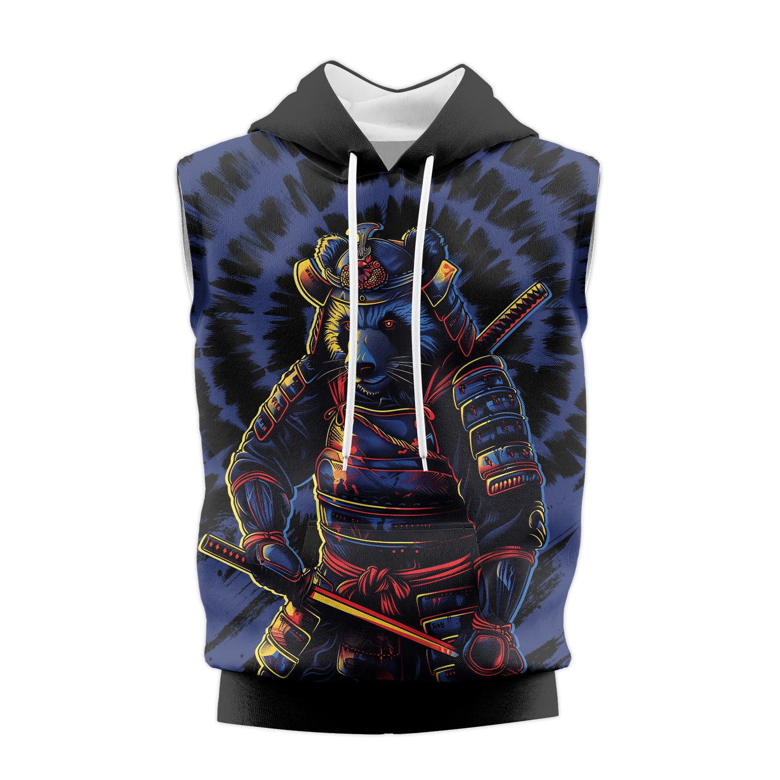 Rashninja Panda Samurai Essence Sleeveless Hoodie | Sleeveless Hoodie