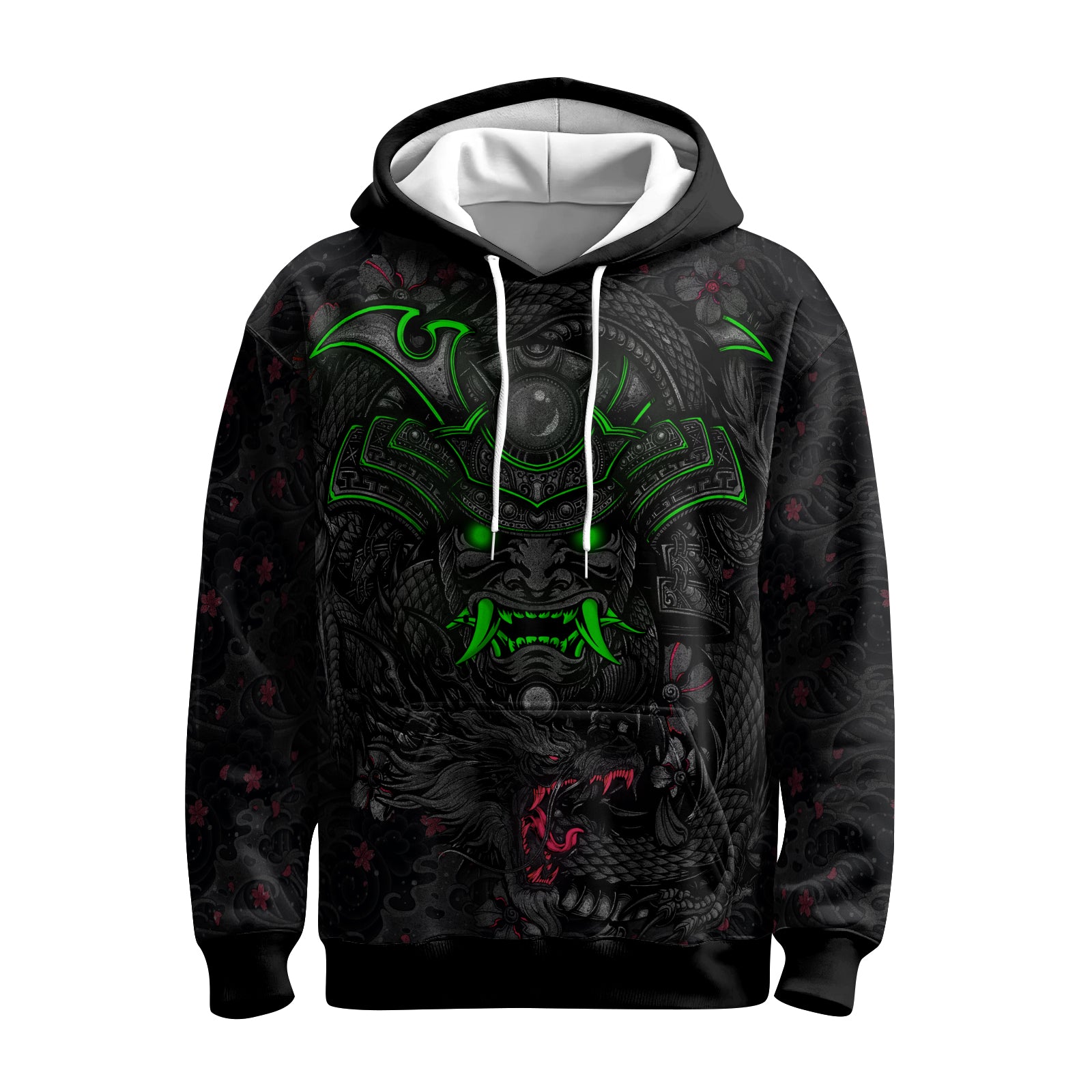 Rashninja Samurai Oni Fusion AOP Hoodie | Japanese Samurai Hoodie