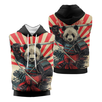 Rashninja Panda Samurai Men's Sleeveless Hoodie | Sleeveless Hoodie