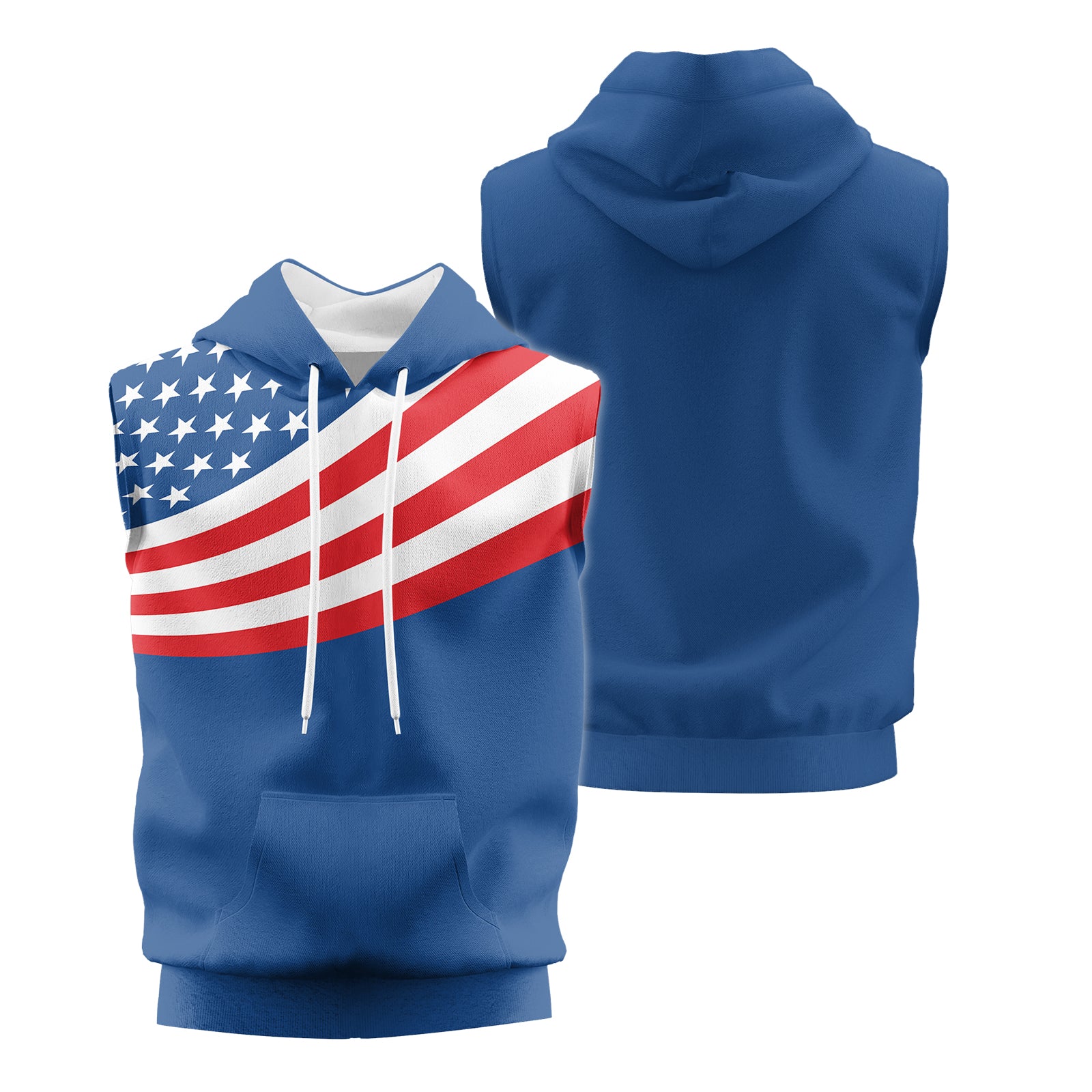 Rashninja USA Flag Patriotic Sleeveless Hoodie | MMA Sleeveless Hoodie