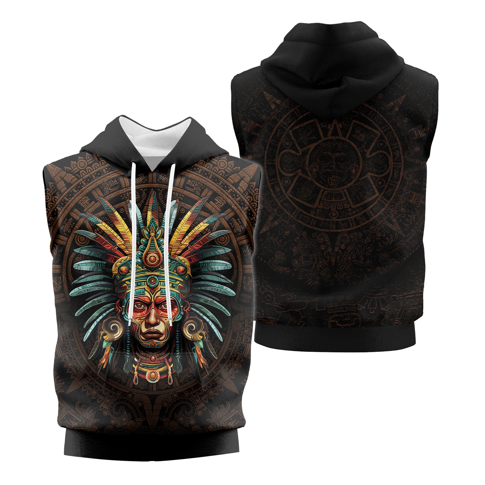 Rashninja Aztec Headman Sleeveless Hoodie | MMA Sleeveless Hoodie