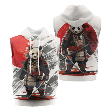 Rashninja Panda Samurai Armor Sleeveless Hoodie | Sleeveless Hoodie