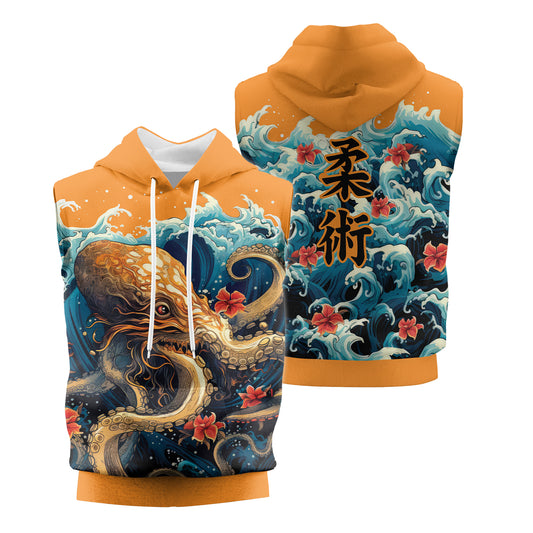 Rashninja Octopus Waves Sleeveless Hoodie | MMA Sleeveless Hoodie