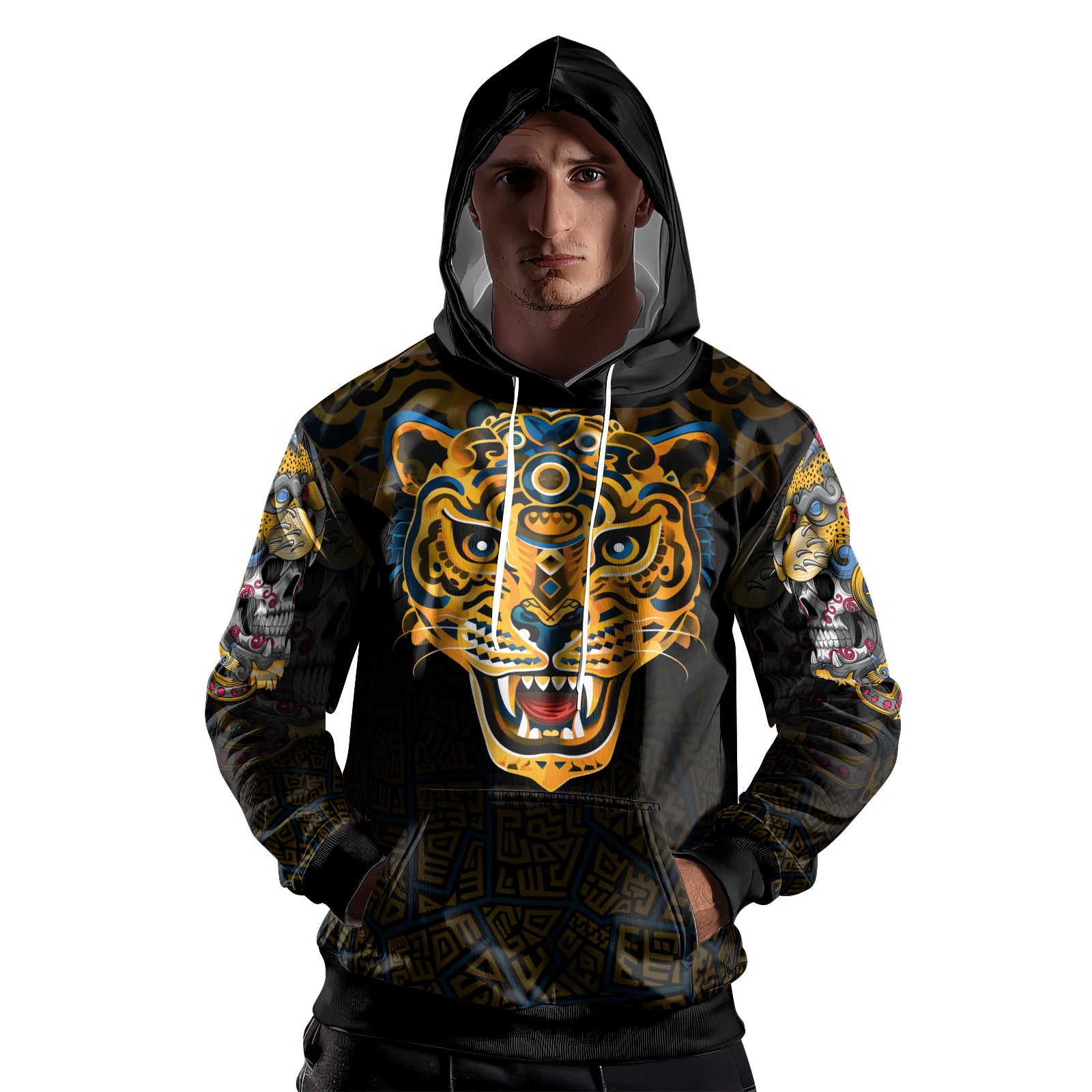 Rashninja Aztec Tribal Jaguar AOP Hoodie