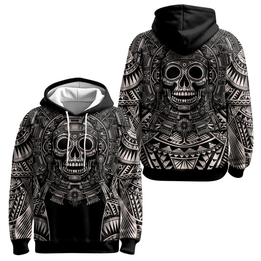 Rashninja Aztec Tribe Warrior Cranium AOP Hoodie