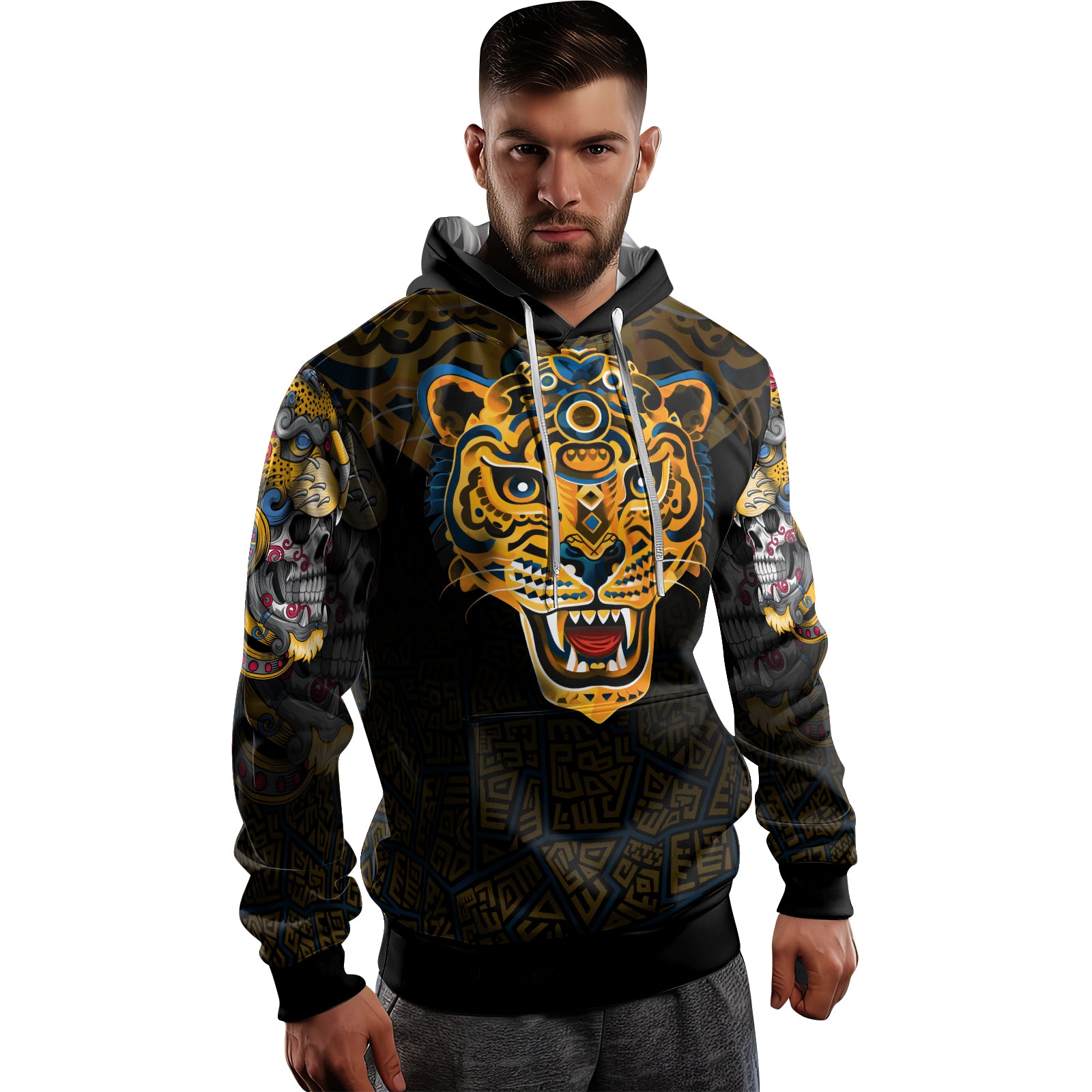 Rashninja Aztec Tribal Jaguar AOP Hoodie