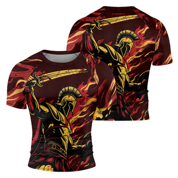 Rashninja Spartan Fire Warrior Men's Short Sleeve Rash Guard