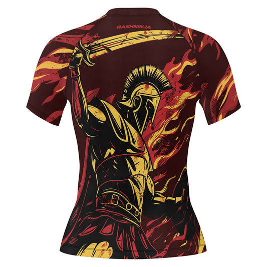 Rashninja Spartan Fire Warrior Women's Short Sleeve Rash Guard